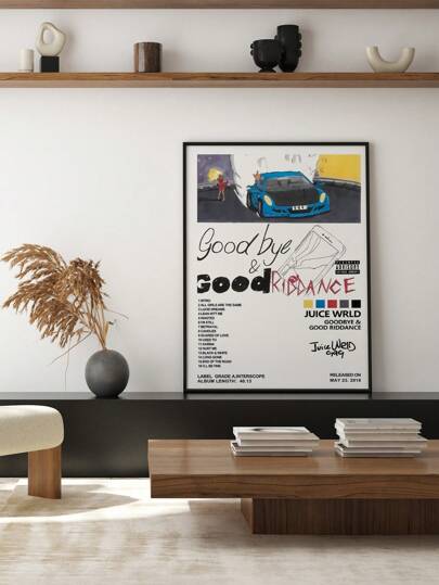 1 件装告别主题墙饰经典音乐专辑帆布海报印刷图片汽车挂画现代绘画海报卧室公寓客厅墙面装饰无框