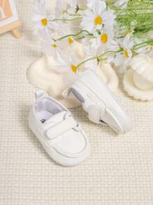 Fashionable Retro British Style Soft Sole Infant Infant First Walking Shoes - White - View 5