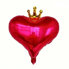 1/5/10pcs Crown & Heart Shaped Aluminum Foil Balloon In Red, Black, Blue, Pink, Faux Pearl Color, Suitable For Birthday Party, Baby Shower, Anniversary, Valentine's Day, Wedding Decoration, Room Decor, Photo Prop Back To School Valentine's Day - Multicolor - View 18