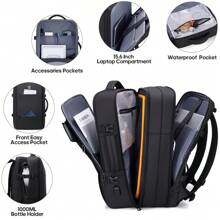 Bagsure Carry On Backpack, 40L Flight Approved Travel Backpack For Men Women, Expandable Water-Resistant 17Inch Laptop Backpack, Casual Daypack Luggage Suitcase Backpack For Business Weekend Hiking - 黑色 - 查看 4
