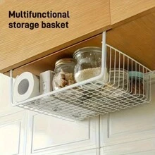 2pcs/1pc Under-Desk Hanging Layered Storage Basket, Student Dorm Room Wardrobe Desk Organizer Rack, Kitchen Spice Rack