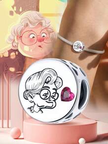 1入組寵物腳印魅力珠子，適用於手鍊、項鍊、手環珠子的DIY珠寶製作，適合女性或女孩的禮物 - 銀色 - 查看 5