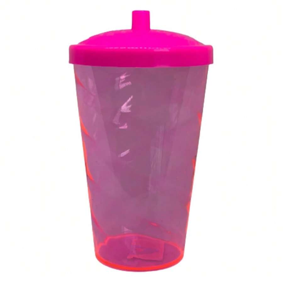 15 Twister Cups 400ML Colored Lid And Transparent Straw - 粉紅色粉紅色七彩杯 - 查看 1