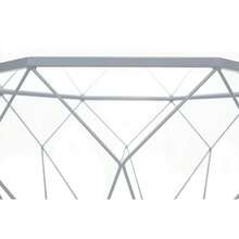 Malibu Large Modern Octagon Glass Top Coffee Table With Geometric Base