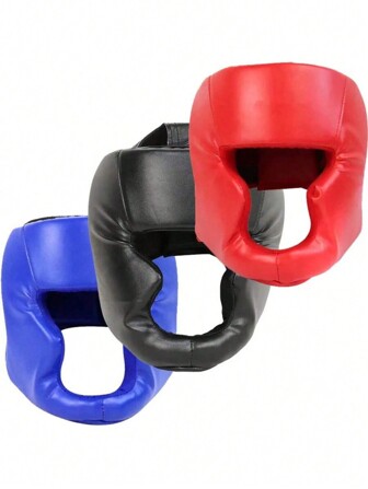 1pc Adult Boxing Headgear, PU Karate Muay Thai Free Fight MMA Sanda Training Boxing Helmet