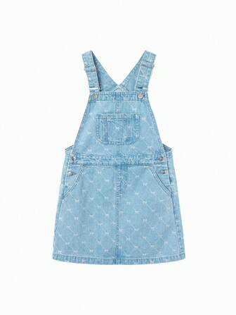 Balabala Tween-Mädchen Latzkleid im süßen Stil, stylisches Denim Kleid mit Taschen