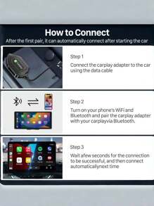 Mini 2 In 1 Wireless CarPlay Adapter & Android Auto Wireless Adapter For Factory Wired CarPlay Cars,Type-C And USB, Upgraded 2-In-1 Carplay Wireless Adapter - Black - View 5