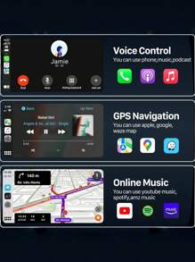 Mini 2 In 1 Wireless CarPlay Adapter & Android Auto Wireless Adapter For Factory Wired CarPlay Cars,Type-C And USB, Upgraded 2-In-1 Carplay Wireless Adapter - Black - View 3