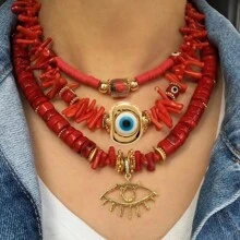 2025 Chunky Red Chip Stone Choker Asymmetric Pearl Natural Carnelian Agates Coral Quartzs Gem Necklace Reiki Bohemian Jewelry Gift For Women Men