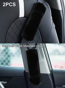 2 miếng đệm vai dây an toàn ô tô bằng vải nhung - màu đen - Xem 2