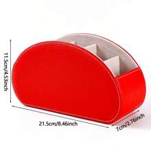 Desktop Pu Leather Organizer Remote Control Phone And Tv Holder Desk Storage Box Cosmetics Brush Storage Holder Organizations - Brown - View 7