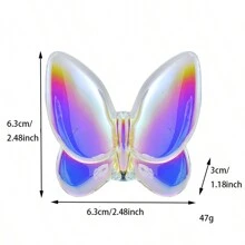 رمضان زينة رمضان قطعة واحدة تمثال فراشة زجاجية ، تمثال فراشة طائرة ، زخرفة فراشة زجاجية ، تحفة حيوان كريستالية لديكور المنزل، هدية مميزة