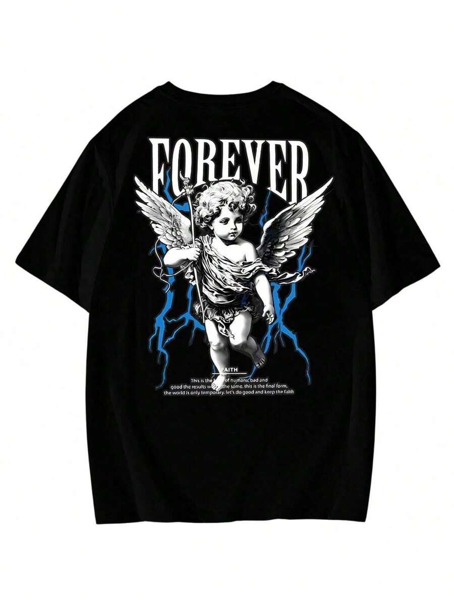 Men's 100% Cotton Streetwear T-Shirt New Arrival Various Colors Fast Shipping - 黑色 - 查看 1