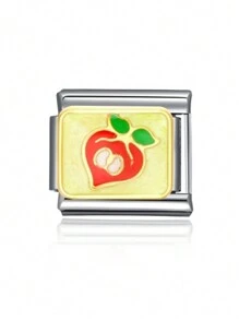 1 pieza Componente para hacer joyas de acero inoxidable, un brazalete modular para pareja con cuentas en forma de fruta y verdura, apto como regalo del Día de San Valentín 2025, para fiestas o accesorios diarios - Multicolor - Ver 4