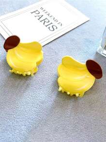 2pcs Cartoon Fruit Hair Clips For Women, Side Clip Hair Accessories With Cute Printed Fruit & Vegetable Design