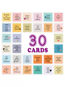 30 Cute Mini Encouragement Cards - Perfect As Gratitude, Birthday, Wedding Gifts, Valentine's Day Gifts, Classroom Rewards - Creative Blessing Cards For Small Business Supplies And Unusual Items, Perfect Gifts/Gift Box Fillers For Family And Friends