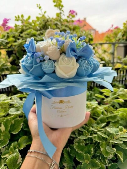 情人节花香蜡烛模具玫瑰手工皂扩香石石膏模具硅胶材质，易于拆卸清洗