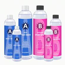 Crystal Clear Epoxy Resin Kit, 3.42/6.83/17oz Epoxy Resin Glue With Silicon Cups,Concentrated Dye,Self-Leveling, Bubble-Free Coating And Casting Resin For DIY Art & Crafts, Jewelry, Coasters, Molds - Multicolor - View 2