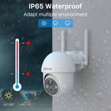 2K Solar Security Camera With Spotlight, 360° View Wireless Outdoor Camera, Waterproof PIR Detection - 白色 - 查看 5