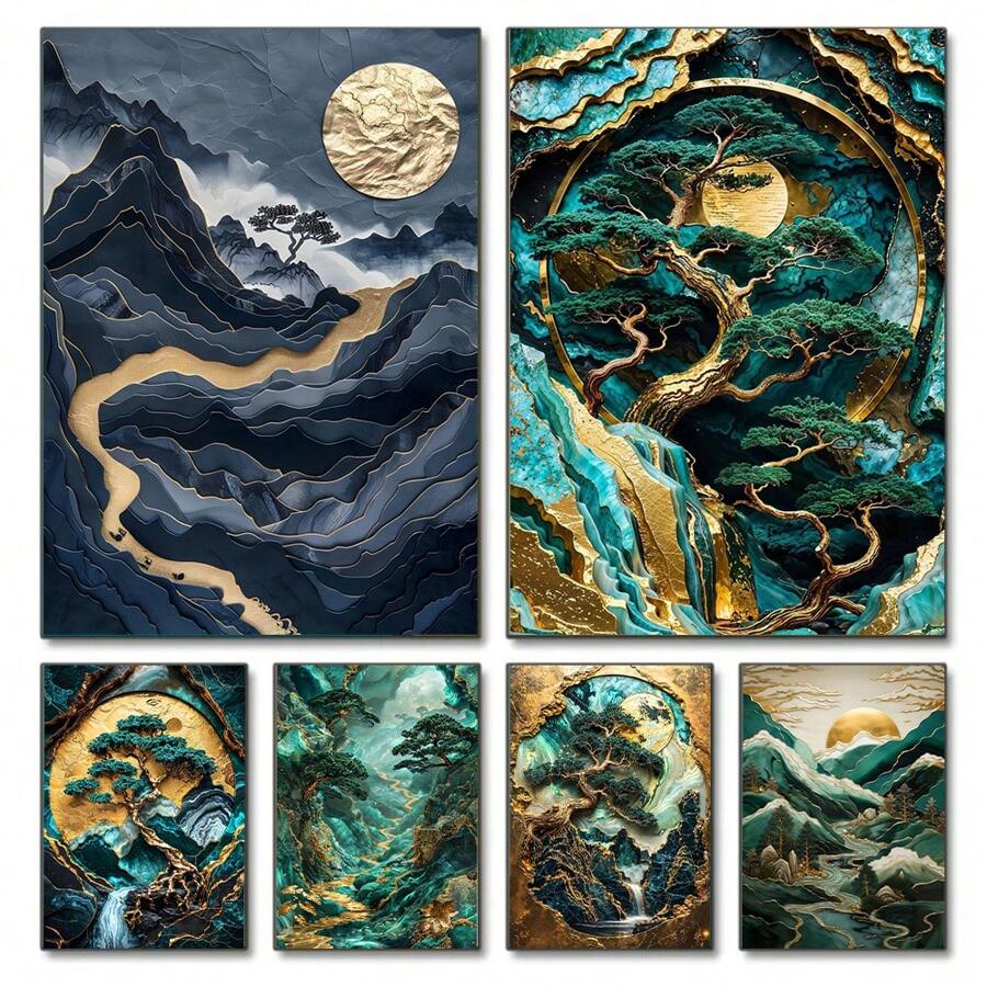 1pc Wall Arts Posters Modern Scenery Canvas Art Is Suitable For Living Rooms, Bedrooms, And Home Offices, Canvas Art, High Quality, Frameless - Multicolor - View 1