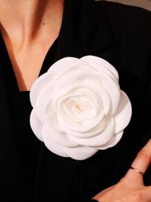 12.5-15 厘米多层精致面料山茶花胸针，适用于装饰连衣裙、西装等服饰配饰，用于衣服包包饰品学校办公室配饰衬衫夹克珠宝圣诞节万圣节衣服别针有趣可爱的教师礼物 - 彩色 - 查看 23