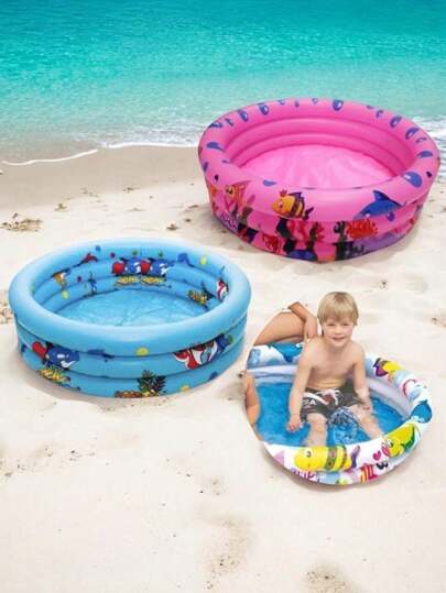 Piscina Infantil Inflável 36 Litros 60 Cm 3 Gomos 3 Anéis Redonda Criança Bebe Alta Qualidade