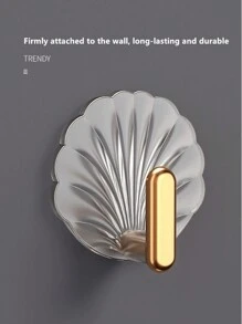 2/4 piezas Ganchos con forma de concha, ganchos adhesivos, ganchos de pared autoadhesivos impermeables, perfectos para colgar toallas, llaves, abrigos en cocina, baño, dormitorio
