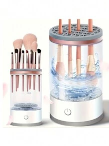 Efficient Electric Makeup Brush Cleaner Machine, Automatic Makeup Brush Cleaner For 3-4 Brushes At A Time, 7000 RPM Ensures Thorough Cleaning, Includes Silicone Pad For Irregularly Sized Brushes - Multicolor - View 13