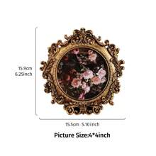 1 szt. Vintage złota ramka na zdjęcia, żywiczna retro europejska klasyczna kwiatowa dekoracja ramki na zdjęcia, przytulna dekoracja wnętrz, odpowiednia na wystawę zdjęć i rekwizyty fotograficzne