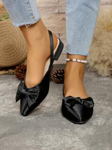 Ballerine dolci da ragazza con punta affusolata e fiocco, nuovi mocassini da slip-on per uso interno ed esterno, guida quotidiana e lavoro, con cinturino sul tallone, versatili con outfit casual