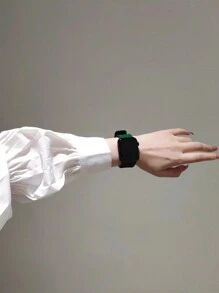 1pc Soft Silicone Watch Band, Compatible With Apple Watch 38mm, 40mm, 41mm, 45mm, 44mm, 42mm, 49mm, Breathable Wristband, Accessory Compatible With Apple Watch Ultra Series S11/10/SE/9/8/7/6/5/4/3/2/1 - Green - View 3