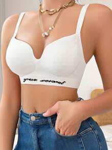 3pcs/Set Wire-Free Gather Lingerie Bra, Comfortable Breathable Lingerie Bralette, Simple Casual Women Underwear - Multicolor - View 5