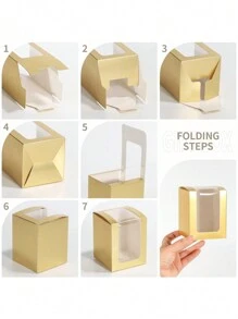 12 Stücke/24 Stücke 8x8x10cm Fenster Präsentationsboxen aus Papier, geeignet für Partygeschenke, Verpackung, kleine Papierboxen - 8x8x10cm - Übersicht 3