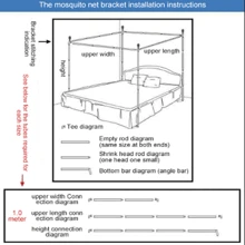 CNCEST Canopy Bed Frame Stainless Steel Bed Mosquito Netting Canopy Frame Four Corner Bed Brackets Fit For Metal Bed Wood Bed Bedroom Decor - 銀色 - 查看 9
