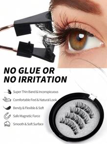 1 Pair CC Curl Eyelashes Natural Look, Reusable Magnetic Eyelashes With Applicator, No Glue Needed Magnetic Eyelashes Magnetic Lashes Kit, Easy To Wear And Remove,Natural Looking, 3D Natural Spiky Manga Lashes Fluffy Wispy Soft Lashes Fake Eyelashes False Eyelashes Strip,Natural Soft Eyelash Criss Cross Wispy Fluffy Lashes,Naturally Slender, Curled And Enlarged Eyes,For Women To Use Travel, Party For Parties Travel School Daily Work Etc - 黑色 - 查看 9