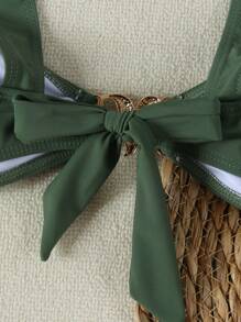 Bộ bikini nữ màu xanh quân đội gợi cảm, dây đeo rộng, họa tiết sao biển, hàng mới về, thích hợp cho bãi biển, kỳ nghỉ, tiệc tùng, hẹn hò, du lịch mùa hè. - màu xanh lá - Xem 5