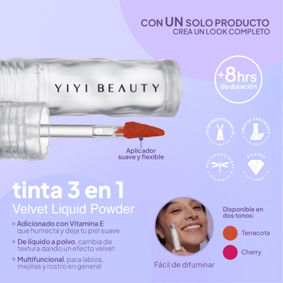Blush Líquido Yiyi Beauty | Velvet Blush 3 en 1