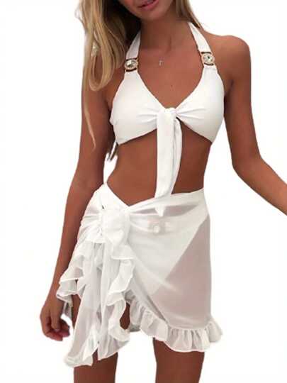 Women Fashion Swimsuit Cover Up Summer Beach Wrap Skirt Swimwear Bikini Cover Up