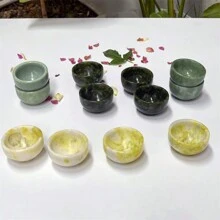 1pc Natural Jade Wine Cup, Quartz Crystal Bowl, Crystal Tea Cup, Home Decor, Mineral Specimen, Crystal Collection, Crystal Healing, Valentine's Day Gift, Spiritual Energy Healing, Random Color Crystal Gift