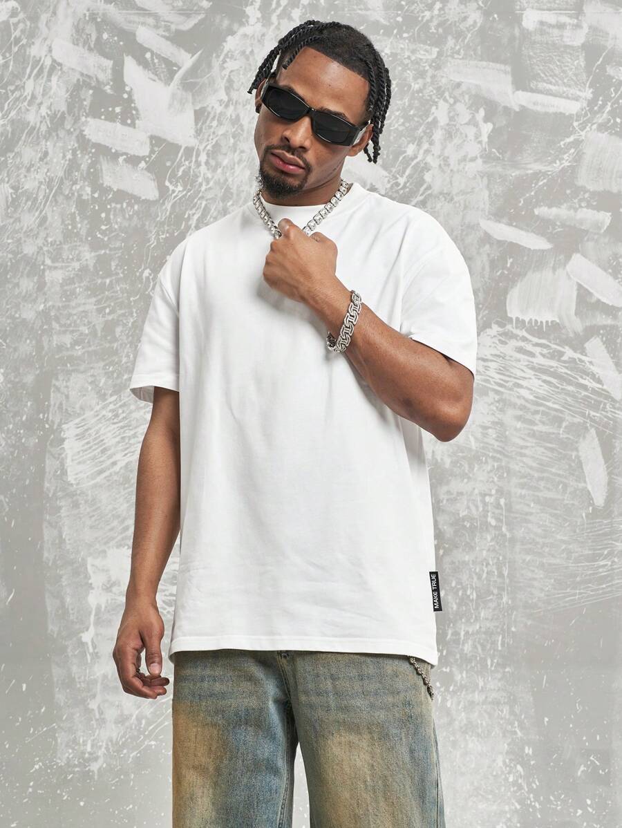 MT99 美国纯色轻质针织健身短袖白色百搭百搭T恤男士 - 白色 - 查看 1