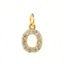 1pc Copper Alloy Zirconia 26 Letters Pendant, Ladies Zirconia Letter Jewelry For DIY Making Anniversary Gift - Yellow Gold - View 29