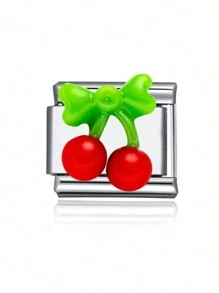 1 pieza Componente para hacer joyas de acero inoxidable, un brazalete modular para pareja con cuentas en forma de fruta y verdura, apto como regalo del Día de San Valentín 2025, para fiestas o accesorios diarios - Multicolor - Ver 11