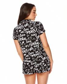 Bebe Pajama Set For Women, Stretch Rayon Knit Short Sleeve PJs For Women Set, Ladies Pajamas Sets - Black 24 - View 5