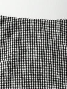 EARO 复古法式女装休闲简约日常百搭黑白格纹设计A字裙 高腰修身松紧腰 优雅甜美优雅 春秋 - 黑與白 - 查看 5