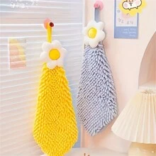 3pcs Kitchen Towel Set, Super Soft Bathroom Towels, Cute Flower Fury Towels, Used For Hand Wiping, Home Cleaning, Ideal Bathroom Accessories, Kitchen Supplies - 3pcs - 查看 3