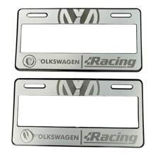 Juego Porta Placas Automotriz Universal Blanco Con Plata Y Negro Diseño Con Logo - Blanco y Negro - Ver 1