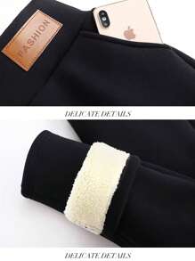 2PCS Thermal Lined Leggings Women - Thick Soft High Waisted Black Tummy Control Thermal Warm Velvet Pants For Cold Winter - 2 chiếc (đen + xám) - Xem 6