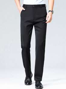 1 条装男士保暖商务休闲长裤，秋冬季通勤保暖