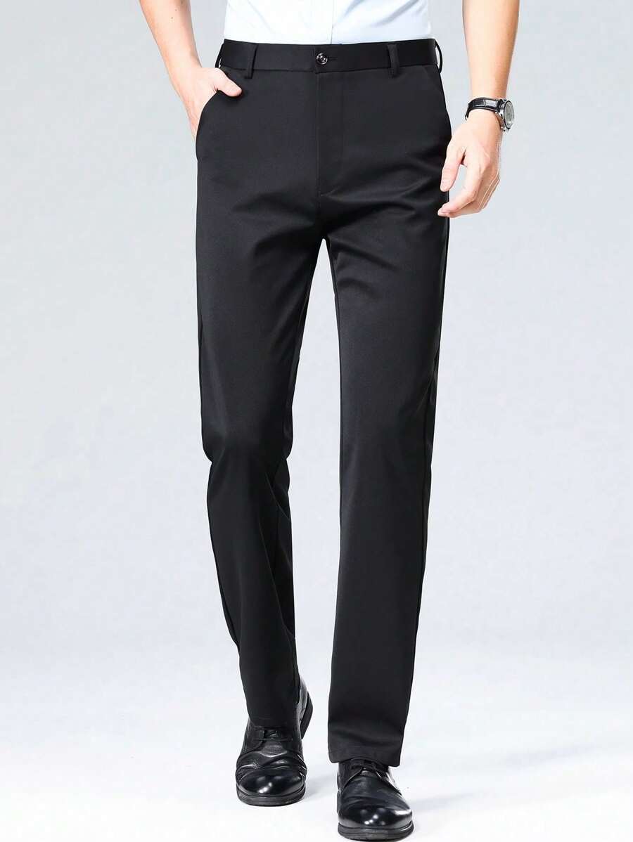 1 条装男士保暖商务休闲长裤，秋冬季通勤保暖