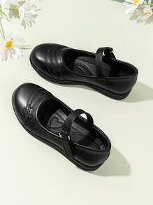 1 par de zapatos planos bordados simples para niñas para uso diario